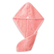 Load image into Gallery viewer, Microfiber Hair Towel,Care Cap with Button,Super Absorbent Hair Towel Wrap Fast Drying Hair Wraps for Women Bathroom Accessories
