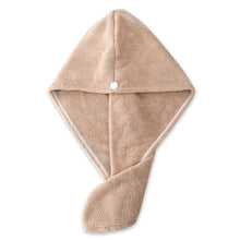 Load image into Gallery viewer, Microfiber Hair Towel,Care Cap with Button,Super Absorbent Hair Towel Wrap Fast Drying Hair Wraps for Women Bathroom Accessories
