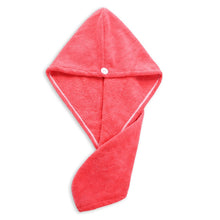 Load image into Gallery viewer, Microfiber Hair Towel,Care Cap with Button,Super Absorbent Hair Towel Wrap Fast Drying Hair Wraps for Women Bathroom Accessories
